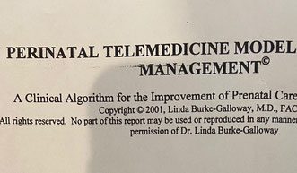 A page of text that reads " fetal telemedicine management."