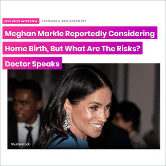 A picture of meghan markle with the caption " meghan markle reportedly considering home birth, but what are the risks ? doctor speaks ".